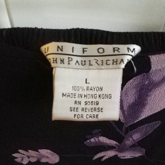 Purple flower print long skirt L Uniform - Picture 5 of 5